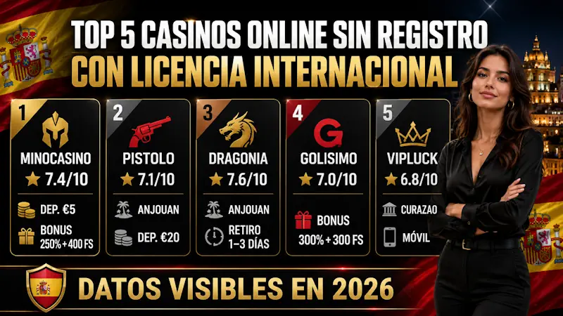 Top 5 casinos online sin registro con licencia internacional